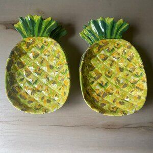 Set of 6 pineapple tropical melamine small appetizer plates Outdoor Collection
